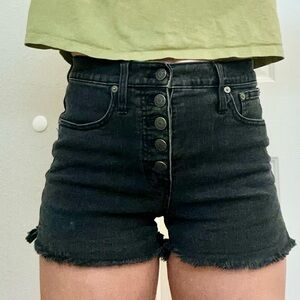 Madewell Fitted Black Denim Shorts